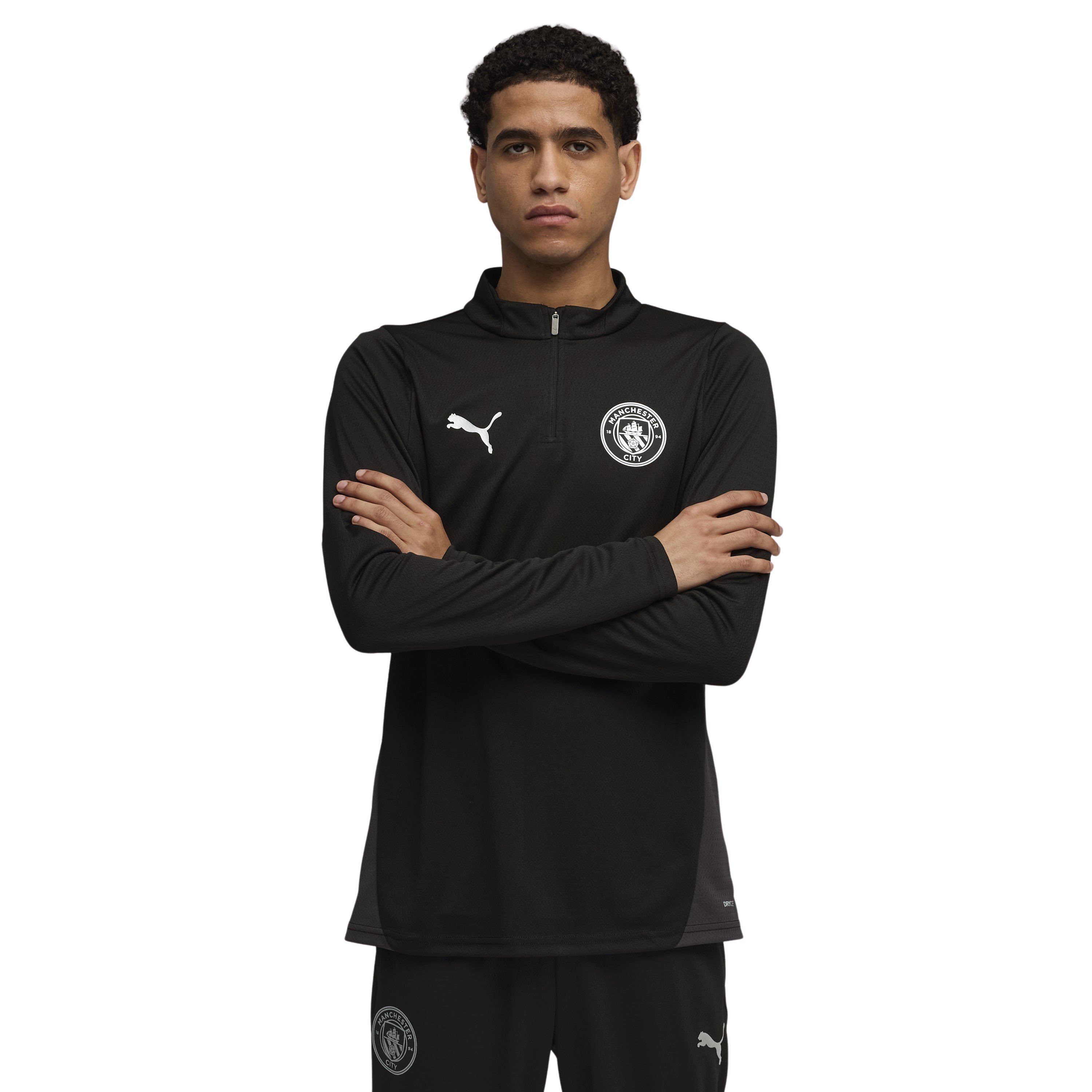 PUMA Manchester City Trainingstrui 1/4-Zip 2025-2026 Zwart Zilver