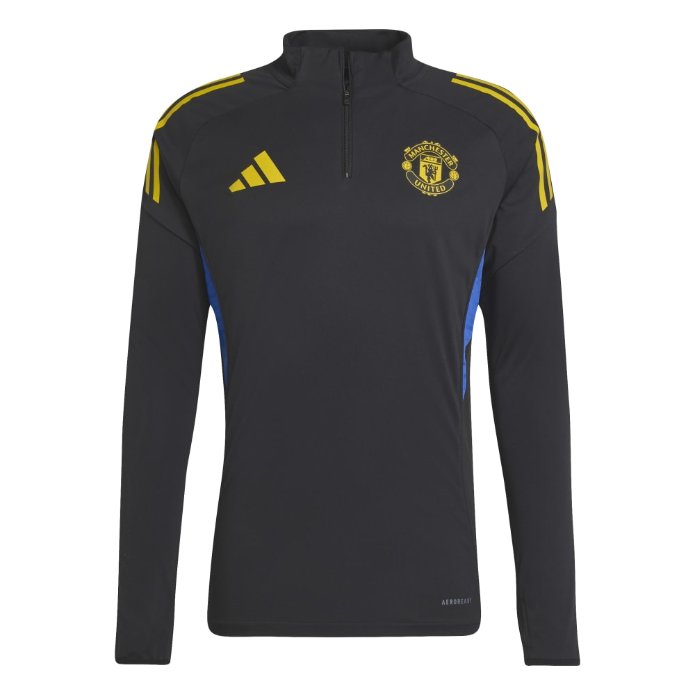 Adidas Manchester United Trainingstrui 1/4-Zip 2025-2026 Kids Zwart Blauw Geel