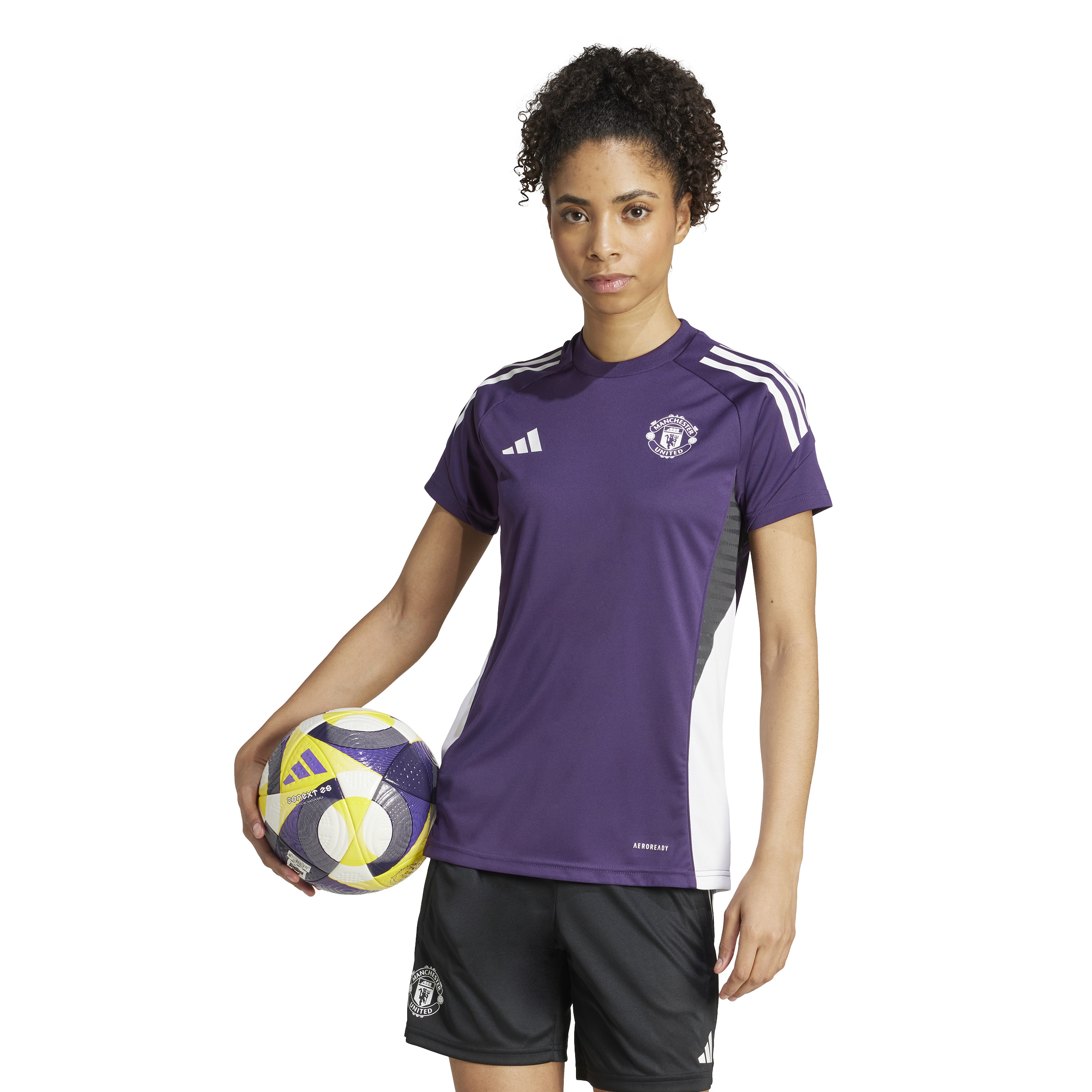 Adidas Manchester United Trainingsshirt 2025-2026 Dames Paars Wit Zwart