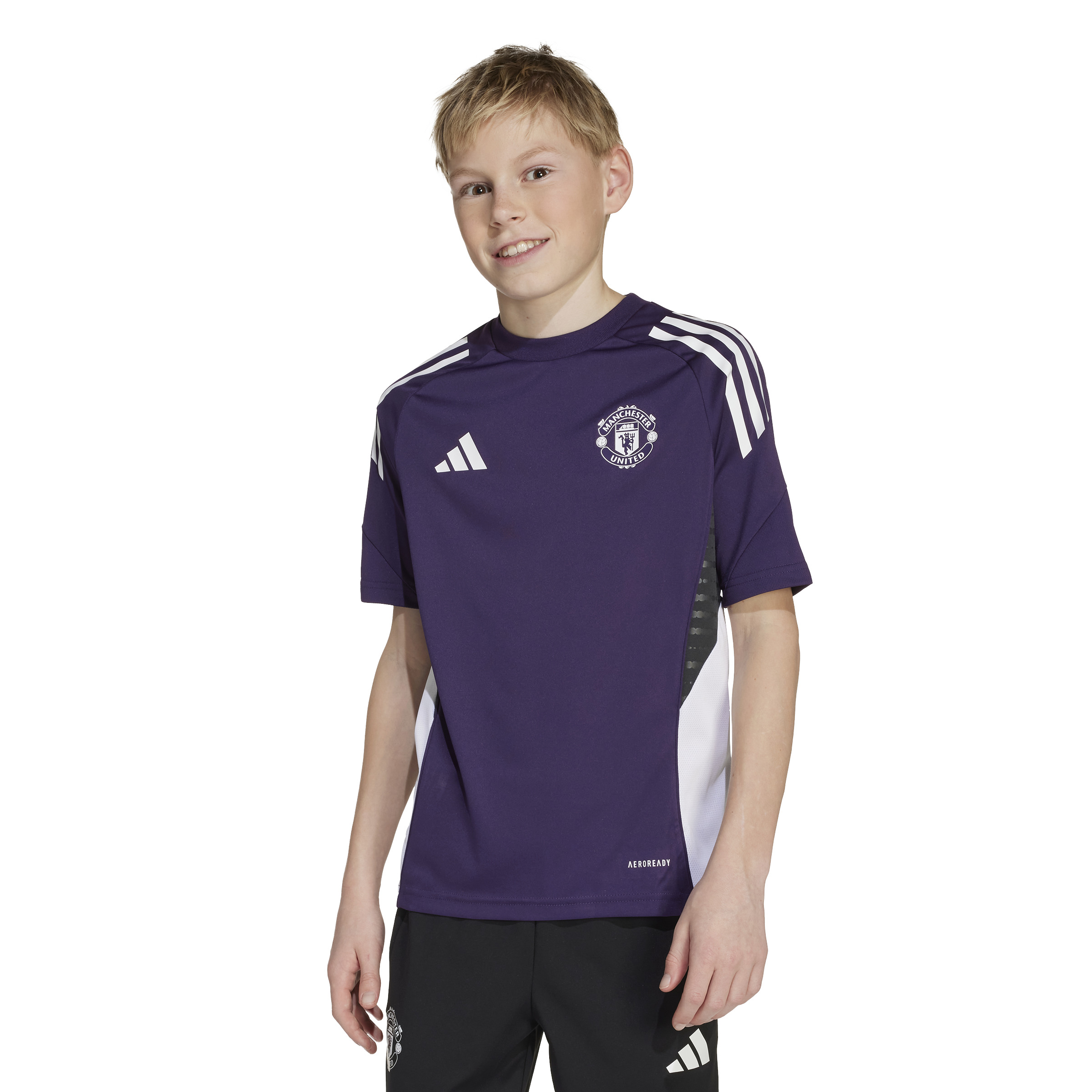Adidas Manchester United Trainingsshirt 2025-2026 Kids Paars Wit Zwart
