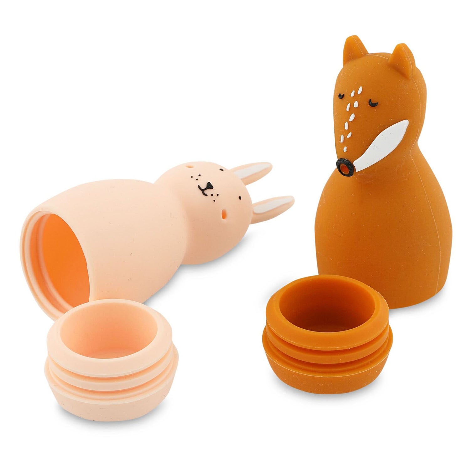 Trixie badspeelgoed squeezy dieren - mrs. rabbit & mr. fox