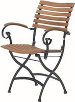4 Seasons Outdoor Bellini vouwbare chair met arm - zwart