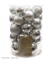 Decoris kerstballen box 34 stuks zilver