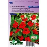 Rode lage enkele Oost-Indische kers bloemzaden â€“ Oost-Indische kers Empress of India