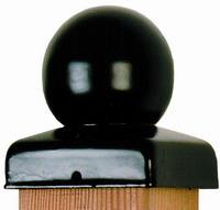 Paalornament bol zwart voor tuinpaal 71mm