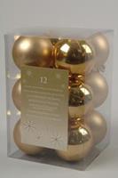 edm Christbaumkugel Kugeln Plastik uni 12er Packung Glanz/matt, 6cm (GOLD)