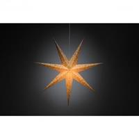 Konstsmide 2912-280 Weihnachtsstern Glühlampe, LED Gold mit ausgestanzten Motiven, mit Schalter