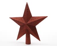 .kaemingk Bruchfeste Weihnachtsbaumspitze Stern Rot mit Glitter ø 19 cm - Kunststoff