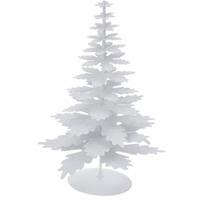Metalen kerstboom glitter wit 22 cm