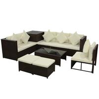 VidaXL Loungeset poly rattan bruin 26-delig