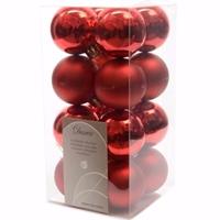 Kerst kerstballen rood mix 4 cm Ambiance Christmas 16 stuks