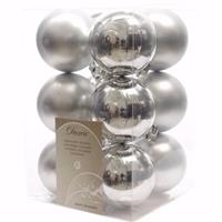 Decoris Kerst kerstballen zilver 6 cm Mystic Christmas 12 stuks
