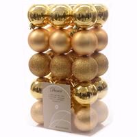 Decoris Kerst kerstballen goud mix 6 cm Ambiance Christmas 30 stuks