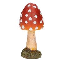 Decoratie paddenstoel vliegenzwam 8 cm