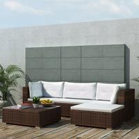 VidaXL Loungeset poly rattan bruin 14-delig