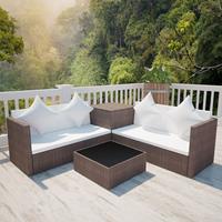 VidaXL Loungeset poly rattan bruin 14-delig