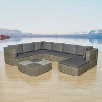 VidaXL Loungeset poly rattan grijs 24-delig