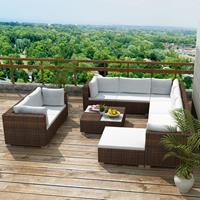 VidaXL Loungeset poly rattan bruin 32-delig