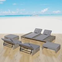 VidaXL Loungeset poly rattan grijs 15-delig