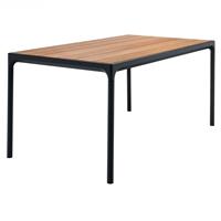 Houe Four tuintafel 160x90 bamboe, zwart onderstel