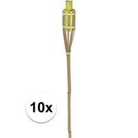 Bellatio 10x Bamboe tuinfakkel geel 65 cm