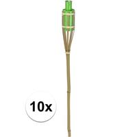 Bellatio 10x Bamboe tuinfakkel groen 65 cm