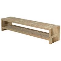 Plus Danmark Lattenbank vuren met plank Rustik Design 218 cm driftwood geverfd
