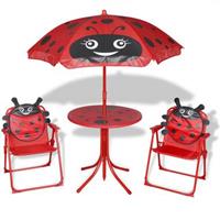 VidaXL Bistroset met parasol voor kinderen rood