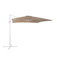 beliani Sonnenschirm Sandbeige Polyester quadratische Form 250 x 250 x 235 cm Terrasse Balkon Garten