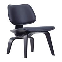 Vitra LCW Loungestoel Leder Zwart Essen