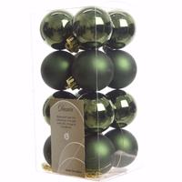 Decoris Kerst kerstballen groen mix 4 cm Nature Christmas 16 stuks Groen