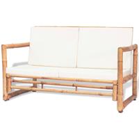 vidaXL 2-Sitzer Gartensofa mit Polstern Bambus Braun