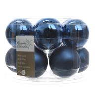 Ksd Kerstbal glas glans-mat diameter 5cm nacht blauw 