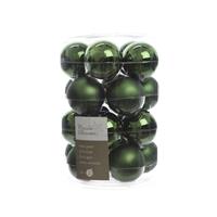 Kerstbal glas glans-mat diameter 6cm Dennen groen KSD