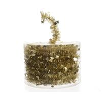 .kaemingk Weihnachts-Lametta-Sterngirlande Goldfarben glänzend 7 Meter - Kunststoff