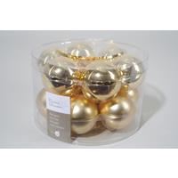 Ksd 12 kerstballen licht goud glans-mat 50 mm