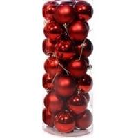 Rode kerstballen 28 stuks 6 cm kerstversiering Rood