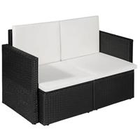 vidaXL 2-Sitzer-Gartensofa mit Auflagen  Schwarz