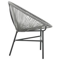 vidaXL Garten-Mond-Stuhl Poly Rattan  Grau