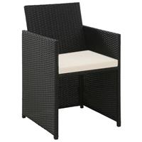 vidaXL 4-tlg. Garten-Lounge-Set mit Auflagen Poly Rattan  Schwarz