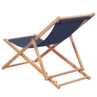 Strandstoel inklapbaar stof blauw