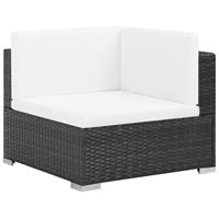 Loungeset poly rattan zwart 19-delig