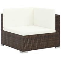 Loungeset poly rattan bruin 19-delig