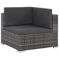 Loungeset poly rattan grijs 19-delig