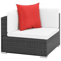 Loungeset poly rattan zwart 23-delig