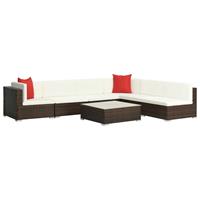 Loungeset poly rattan bruin 23-delig