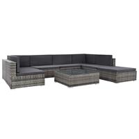 Loungeset poly rattan grijs 23-delig