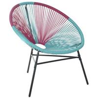 Beliani - Gartenstuhl mexikanischer Stuhl rosa blau Rattanstuhl Acapulco - Bunt