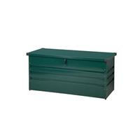 Beliani - Große Metall-Gartentruhe 400 l dunkelgrün Kissenbox Auflagenbox für die Terrasse wasserdicht Aufbewahrungsbox Gartenbox Cebrosa - Grün