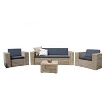 Wood4you "- Loungeset steigerhout ""Santa Monica incl. kussens 200cm"